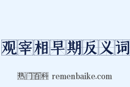 观宰相早期反义词是什么意思的图片